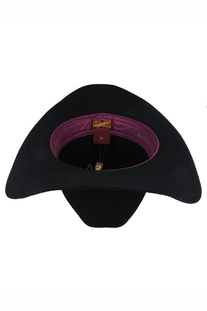 BLACK PURE WOOL STIFF COWBOY HAT