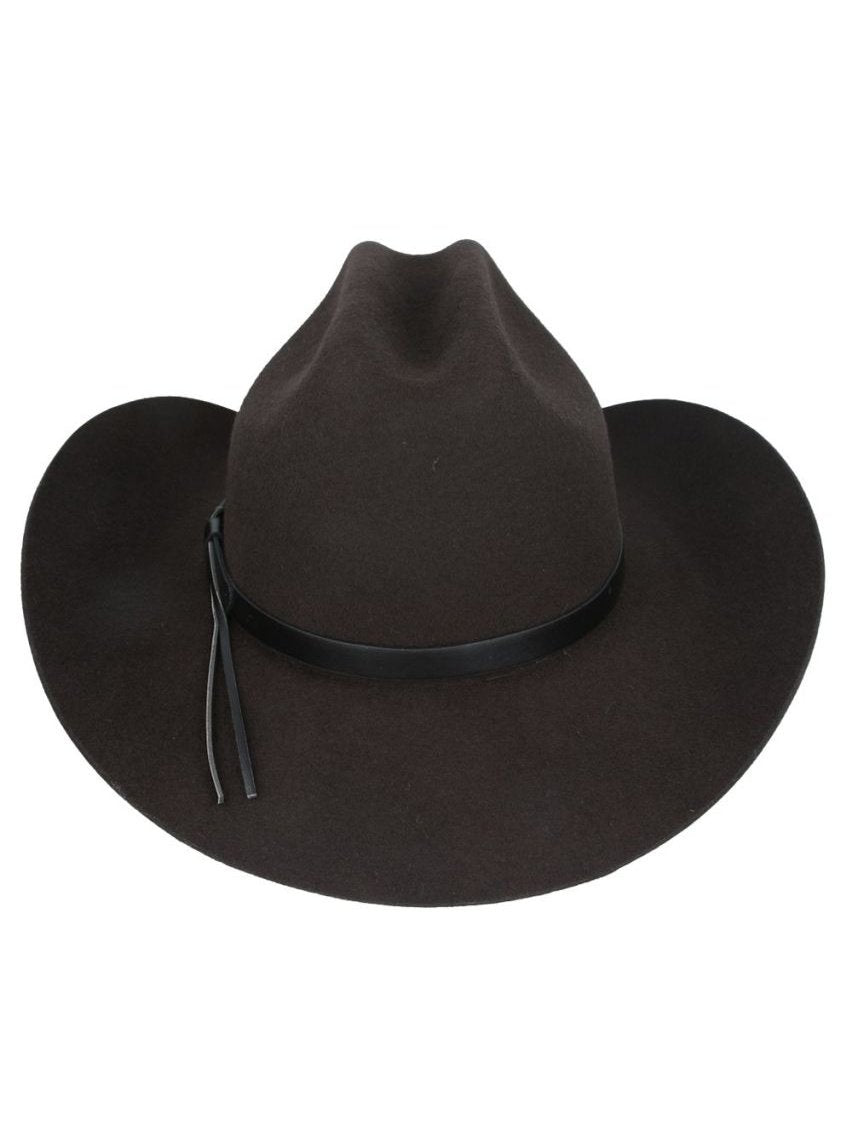 BROWN PURE WOOL STIFF COWBOY HAT