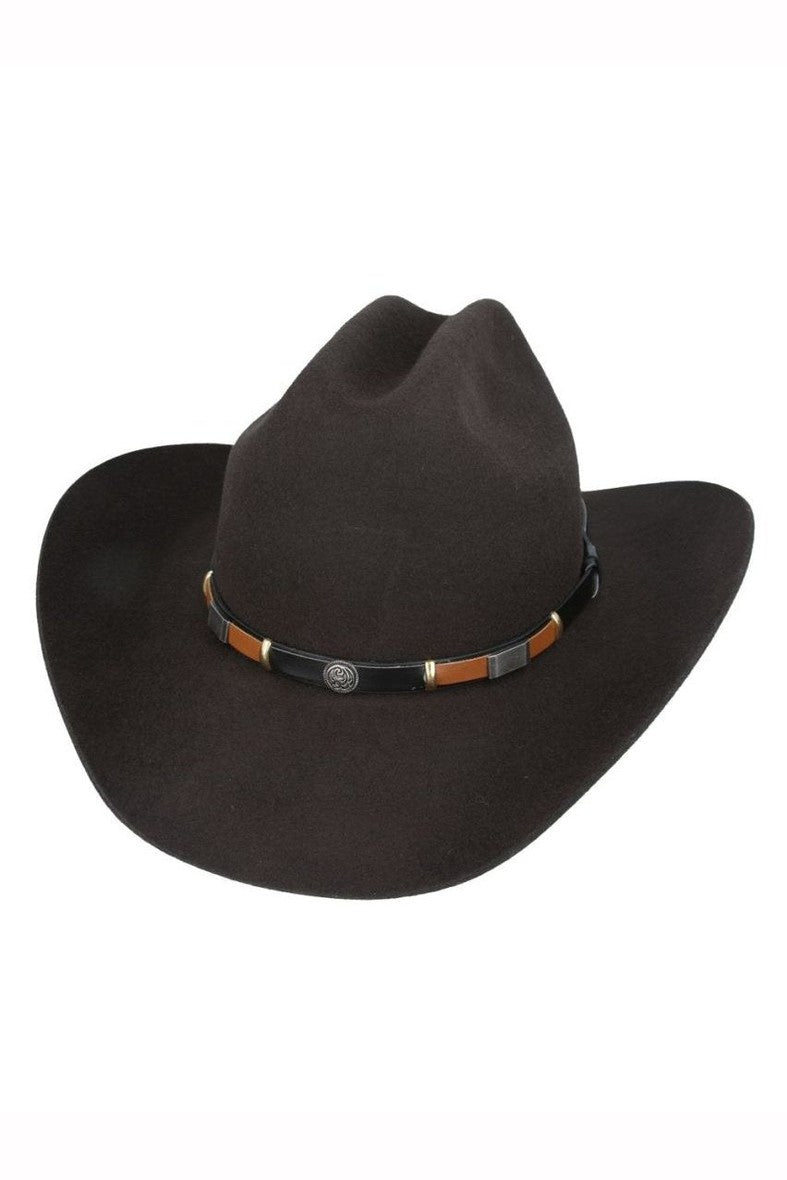 BROWN PURE WOOL STIFF COWBOY HAT