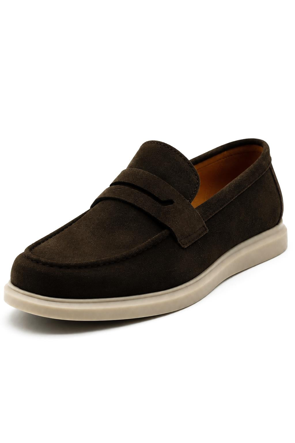 Men’s Milo Brown Suede Leather Penny Loafers Sartorial Shoes