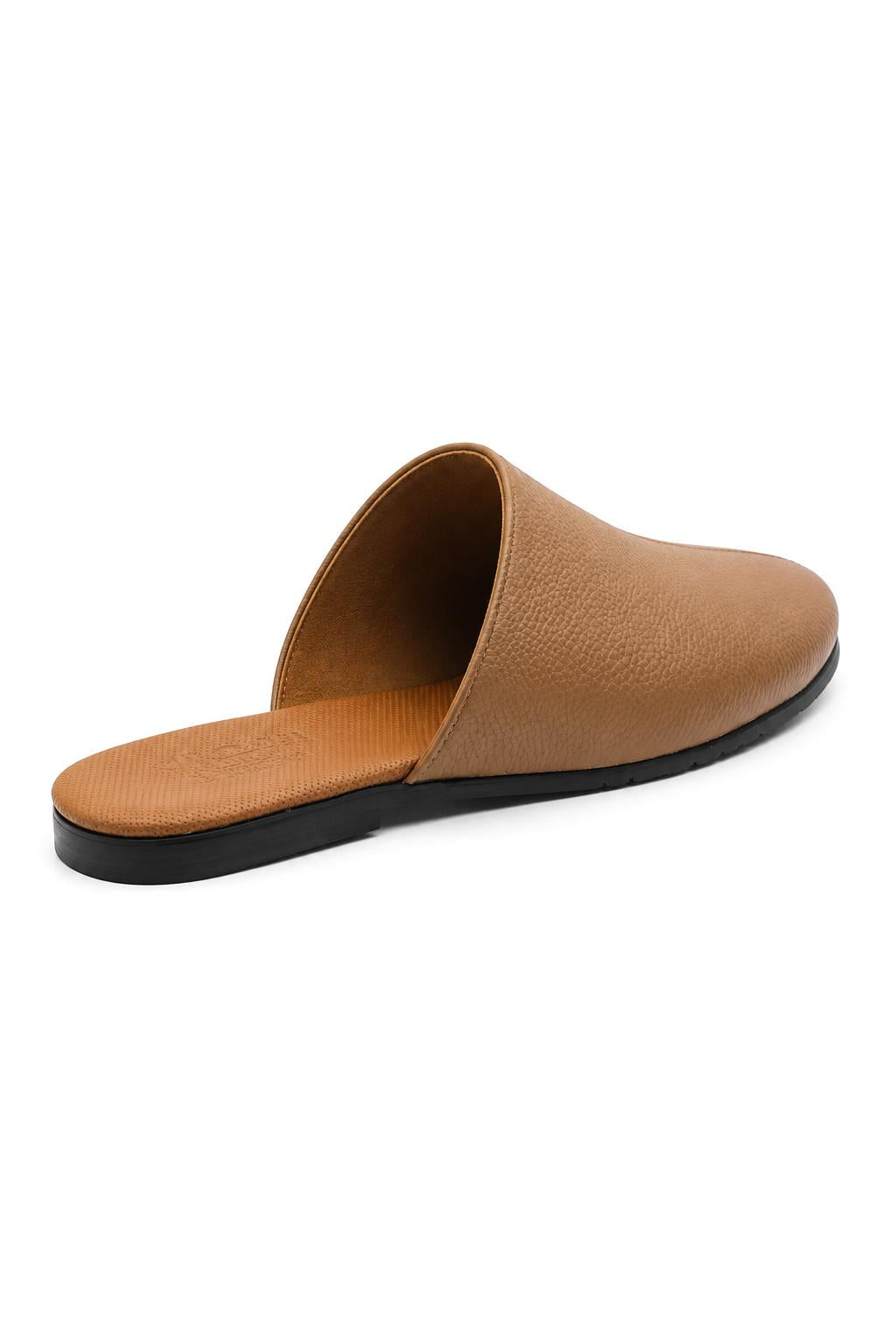 Nico Men’s Tan Soft Grain Leather Mule Half Shoes Sartorial Shoes