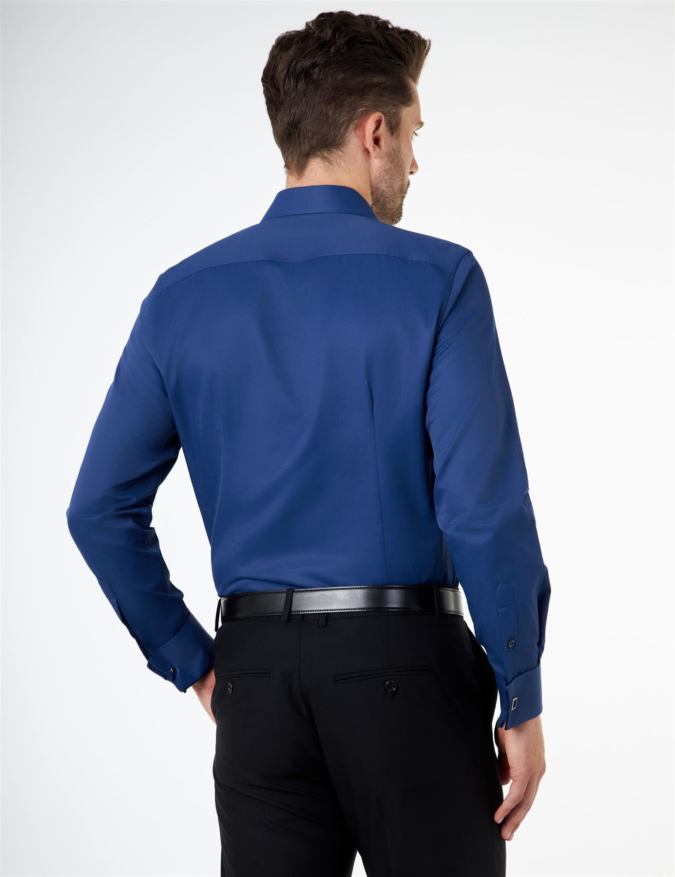 CLASSIC NAVY DOUBLE CUFF SHIRT
