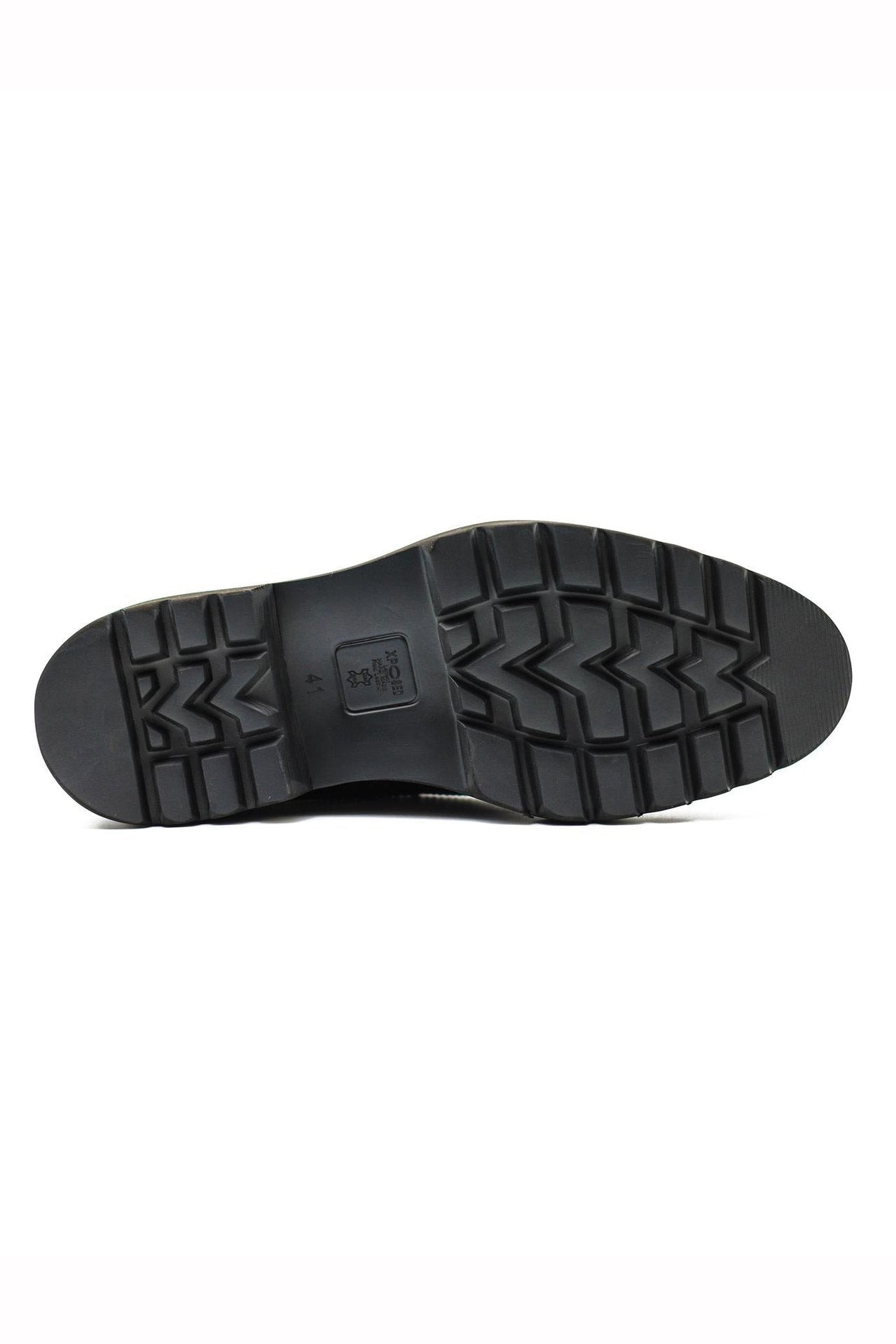 BLACK POLISHED LEATHER OXFORD SHOES – LUG SOLE Sartorial Shoes