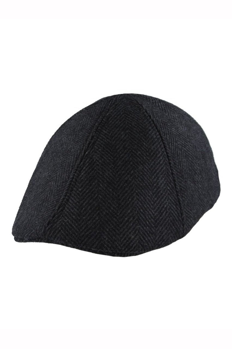 WOOL MIX TWEED HERRINGBONE HAT