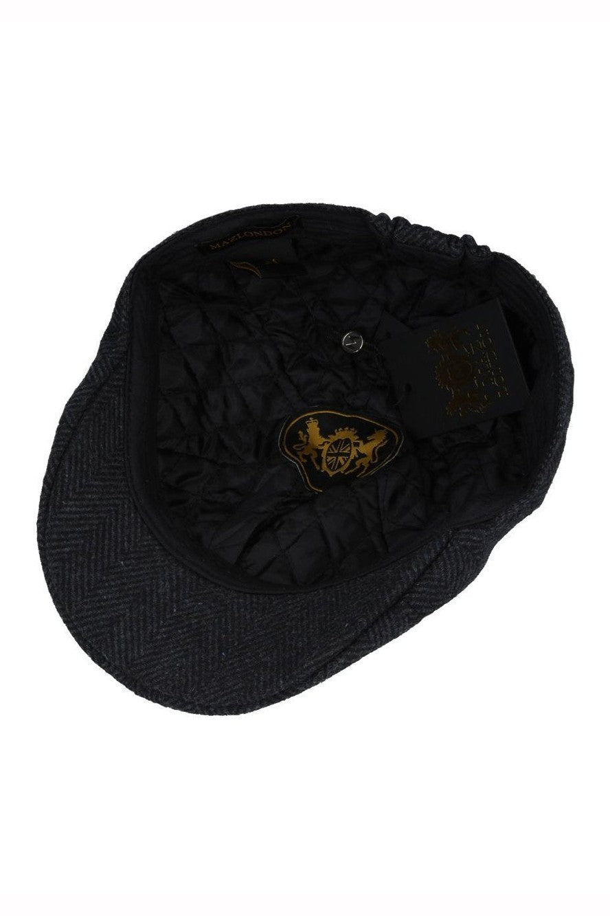 WOOL MIX TWEED HERRINGBONE HAT