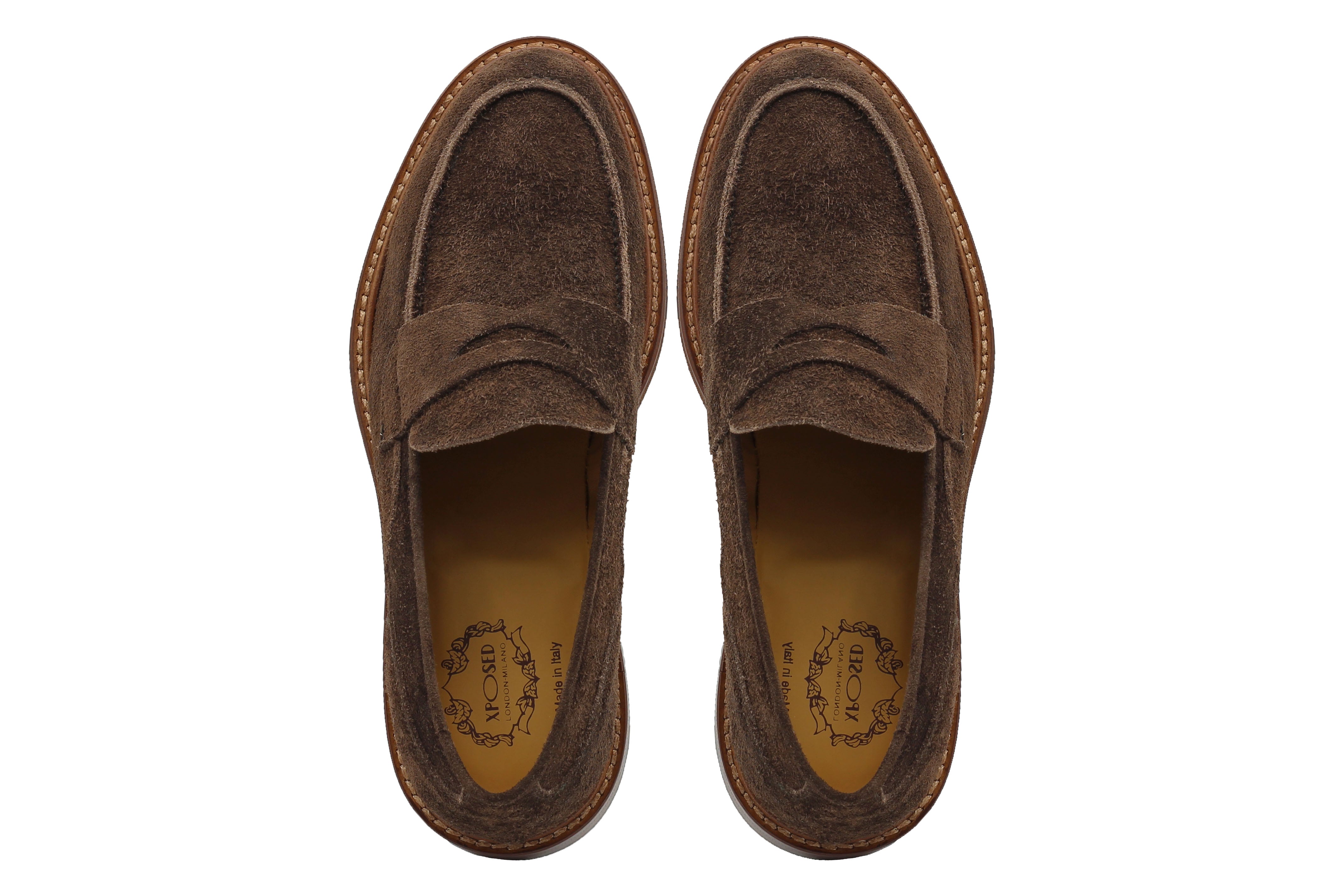 BROWN ITALIAN SUEDE PENNY LOAFER