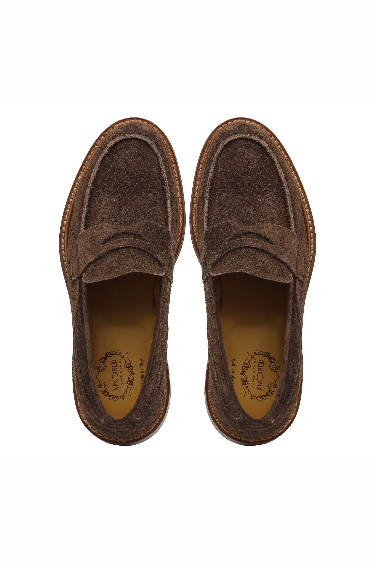 BROWN ITALIAN SUEDE PENNY LOAFER