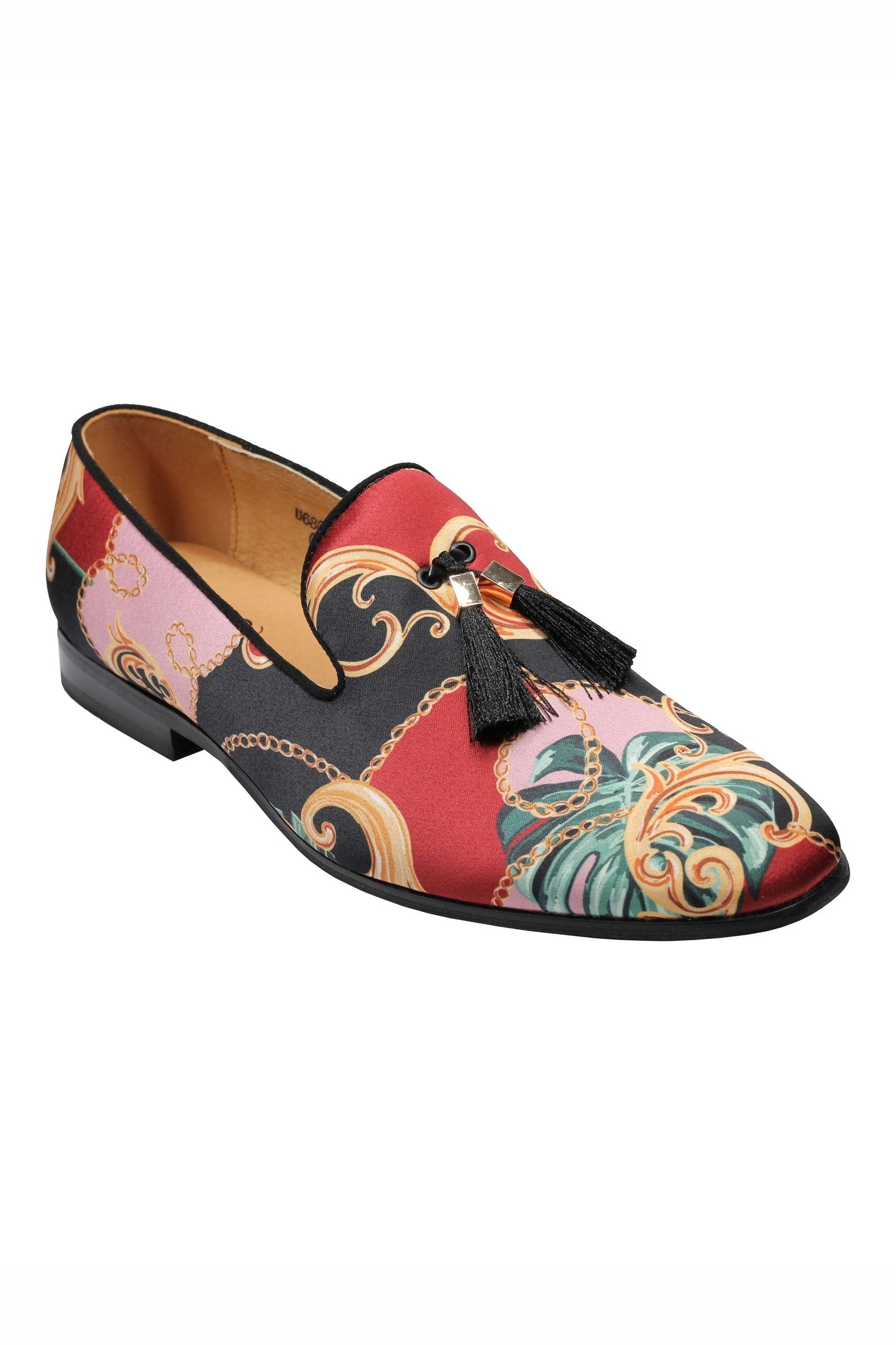 MEN’S BROCADE TASSEL SLIPPERS RETRO WEDDING PARTY SLIP ON LOAFERS SHOES