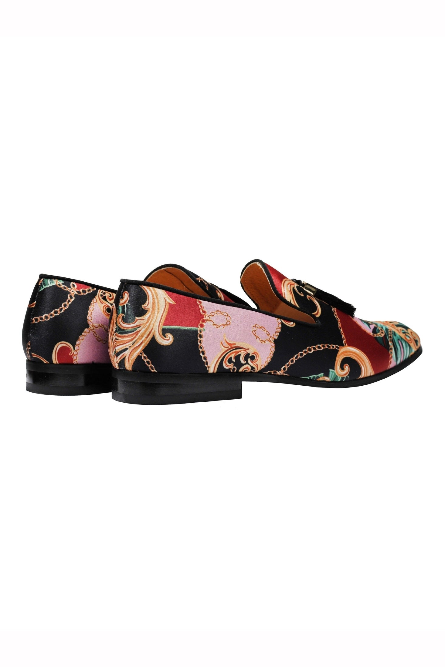 MEN’S BROCADE TASSEL SLIPPERS RETRO WEDDING PARTY SLIP ON LOAFERS SHOES
