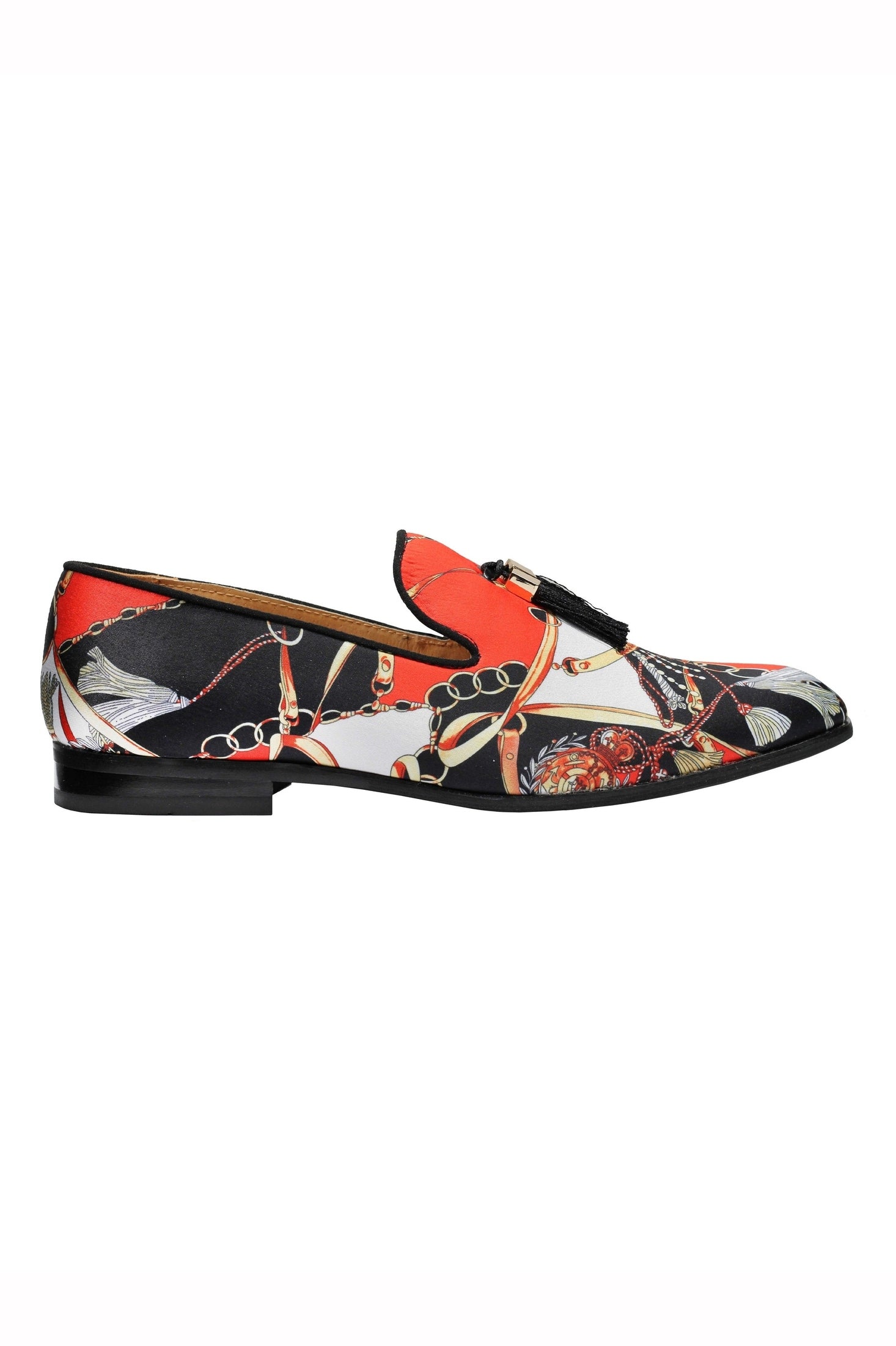 MEN’S BROCADE TASSEL SLIPPERS RETRO WEDDING PARTY SLIP ON LOAFERS SHOES