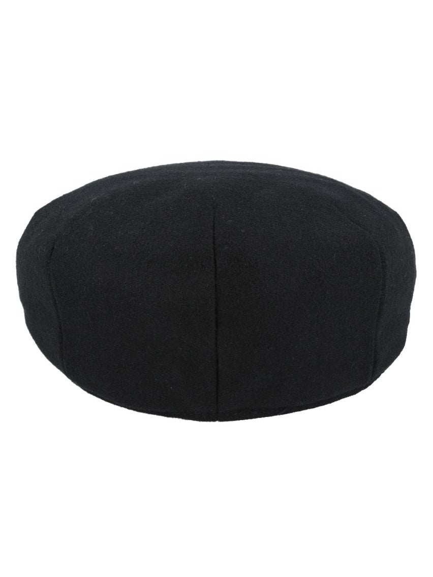 BLACK GATSBY WOOL BLEND FLAT CAP