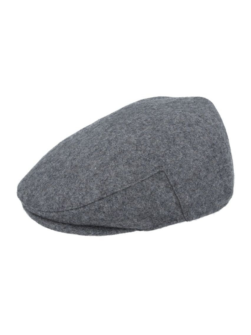 CHARCOAL GATSBY WOOL BLEND FLAT CAP