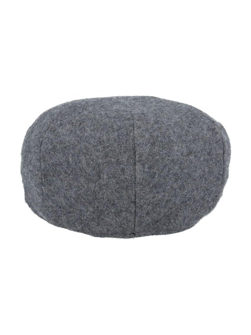 CHARCOAL GATSBY WOOL BLEND FLAT CAP