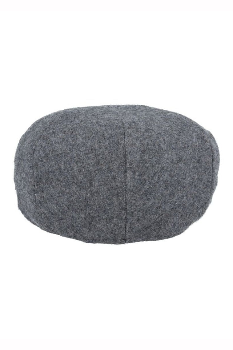 CHARCOAL GATSBY WOOL BLEND FLAT CAP