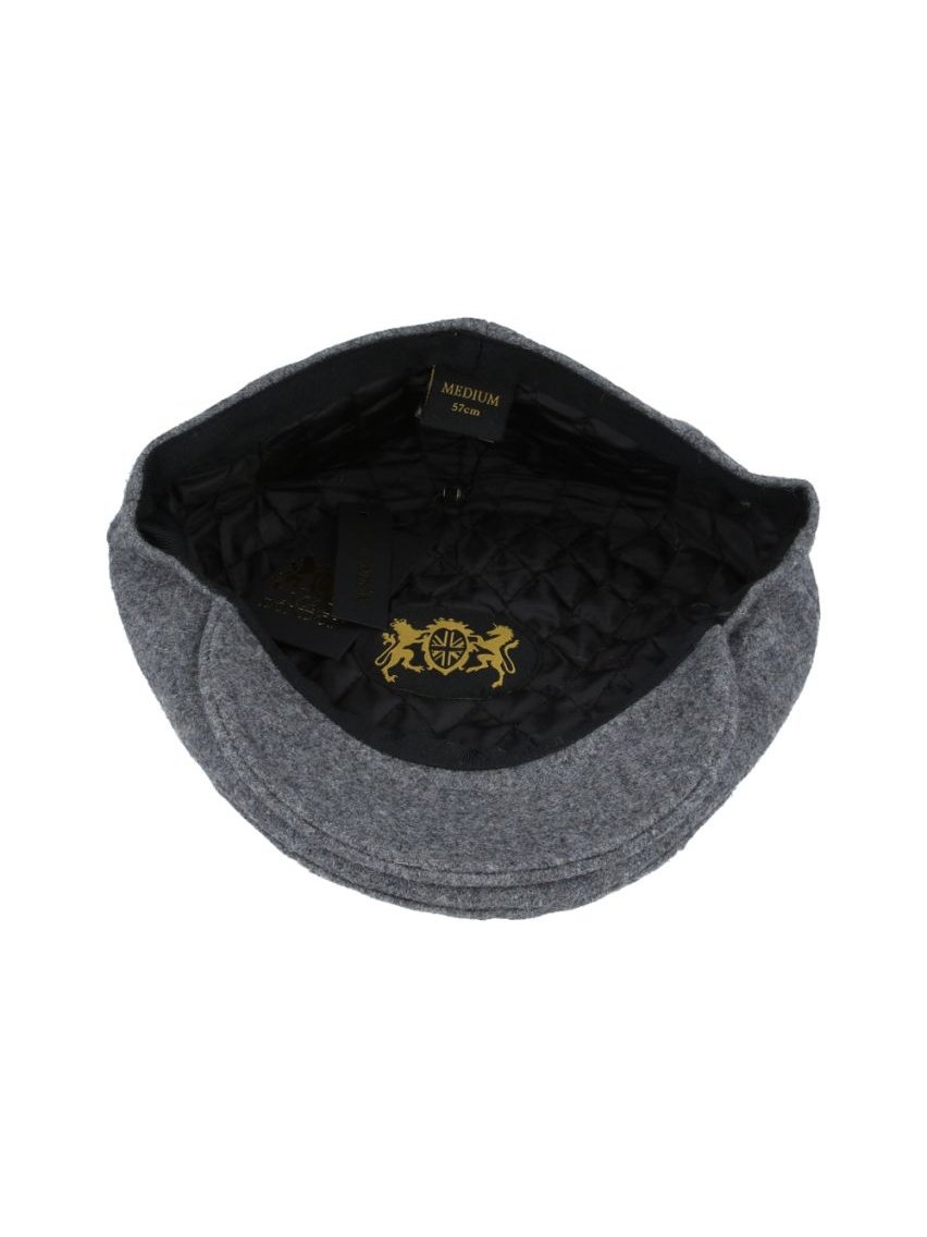 CHARCOAL GATSBY WOOL BLEND FLAT CAP