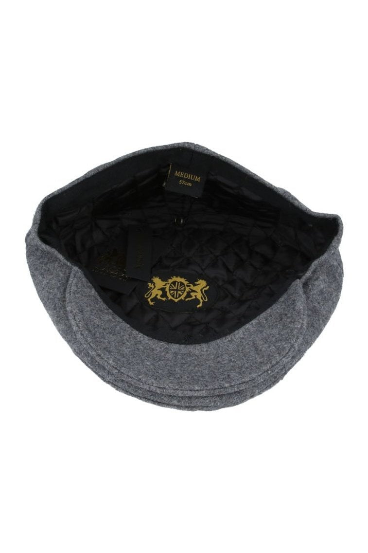CHARCOAL GATSBY WOOL BLEND FLAT CAP