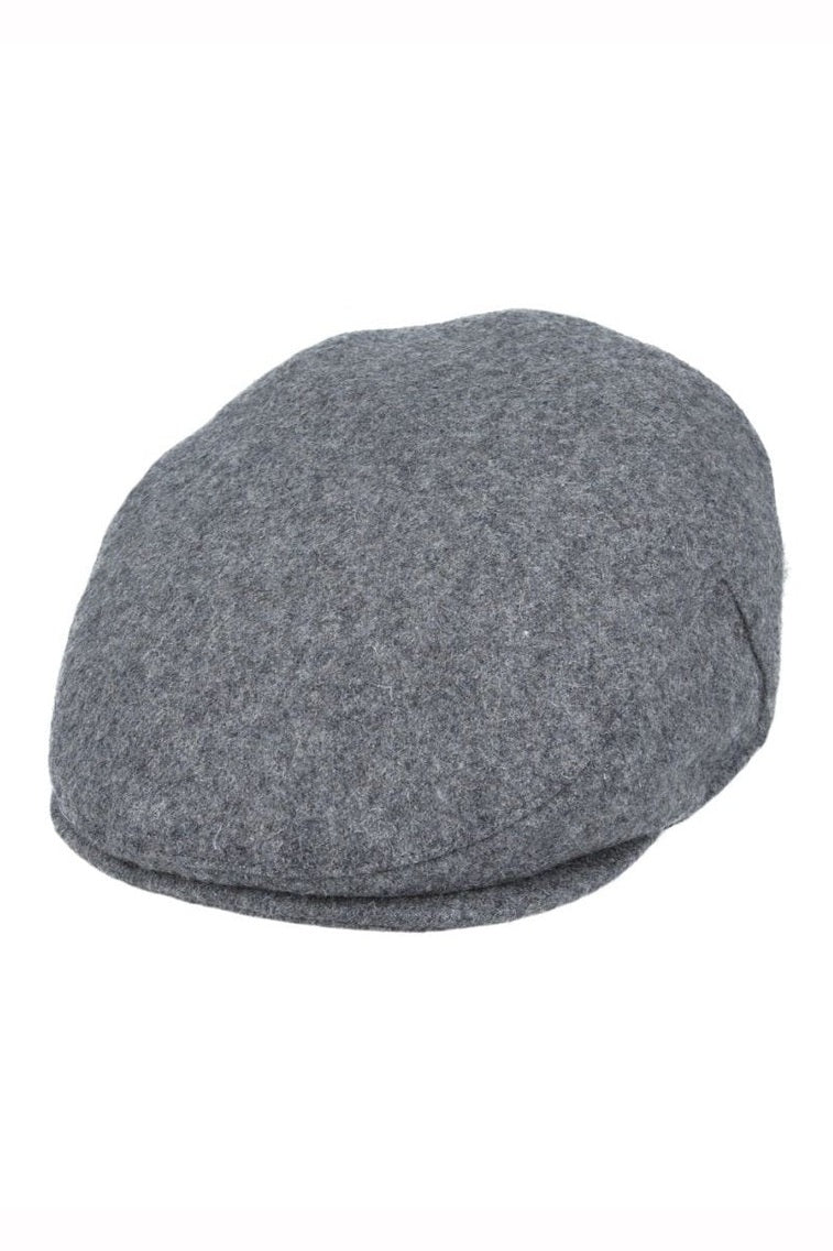 CHARCOAL GATSBY WOOL BLEND FLAT CAP