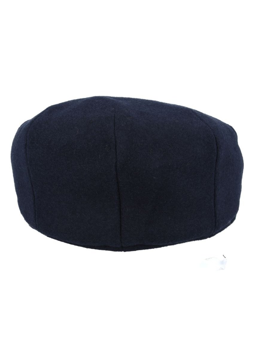 NAVY GATSBY WOOL BLEND FLAT CAP