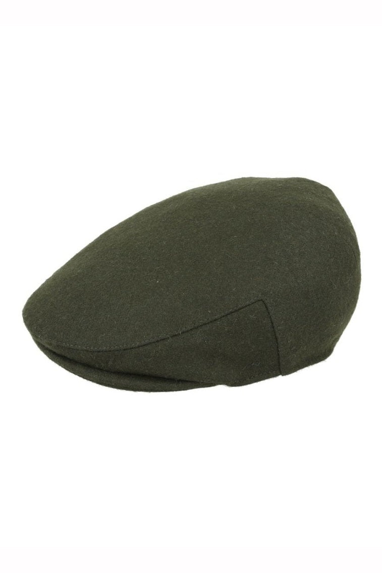 OLIVE GATSBY WOOL BLEND FLAT CAP
