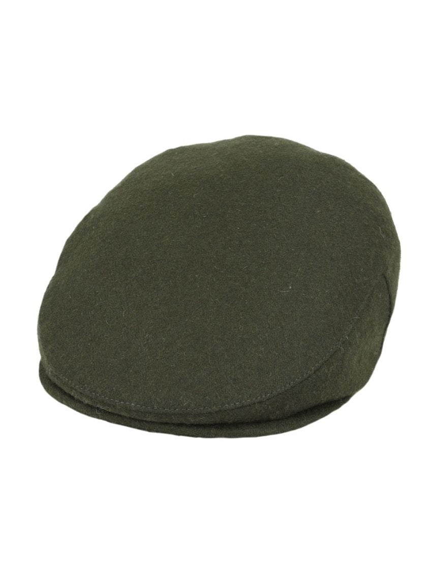 OLIVE GATSBY WOOL BLEND FLAT CAP
