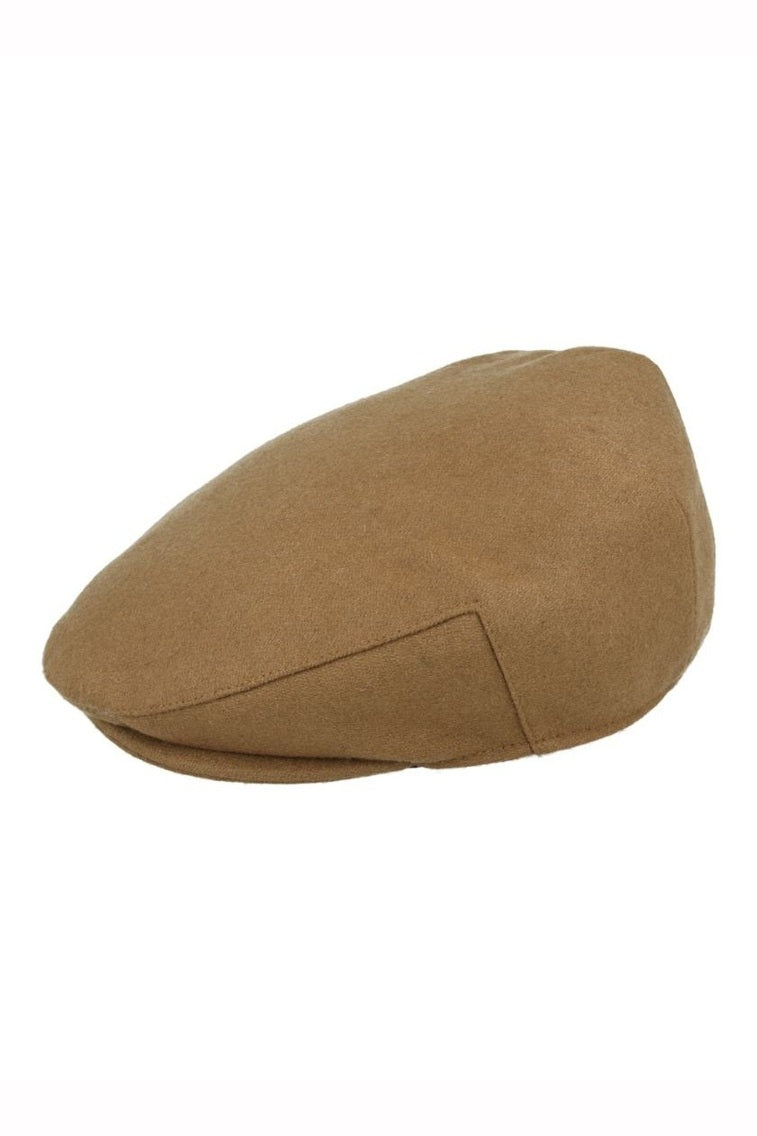 TAN GATSBY WOOL BLEND FLAT CAP