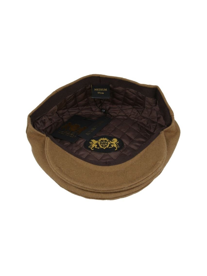 TAN GATSBY WOOL BLEND FLAT CAP