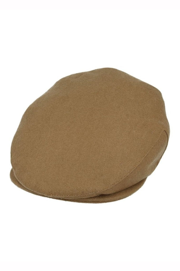 TAN GATSBY WOOL BLEND FLAT CAP