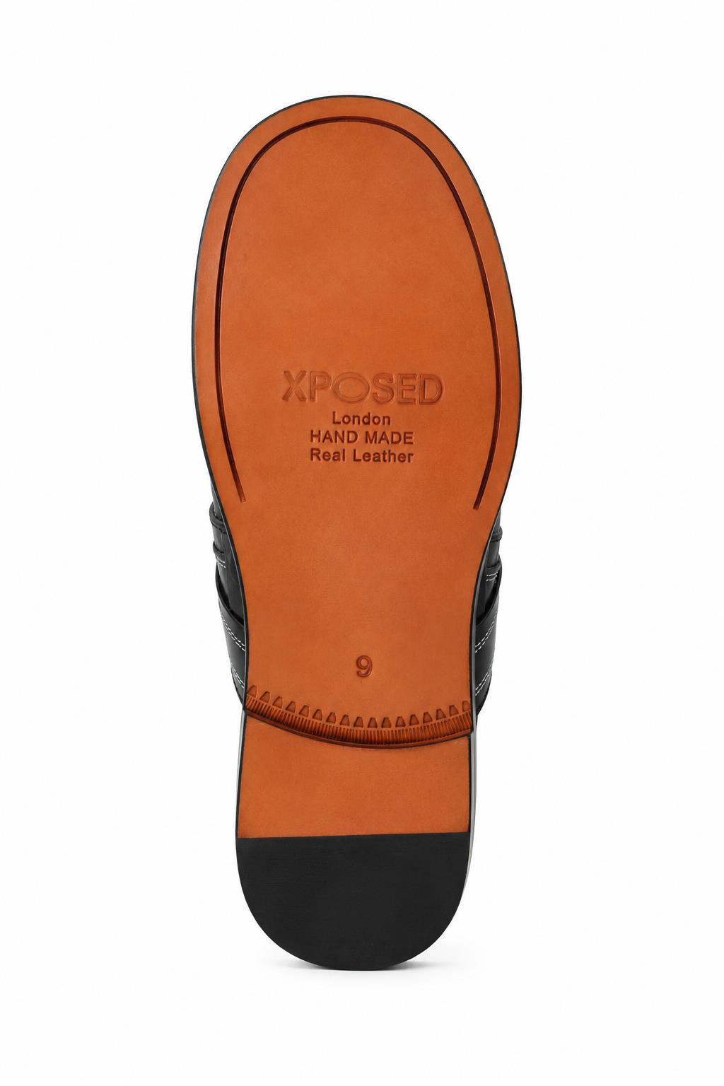 Men's Ade Black Handmade Real Leather Open-Toe Sandals Sartorial Shoes