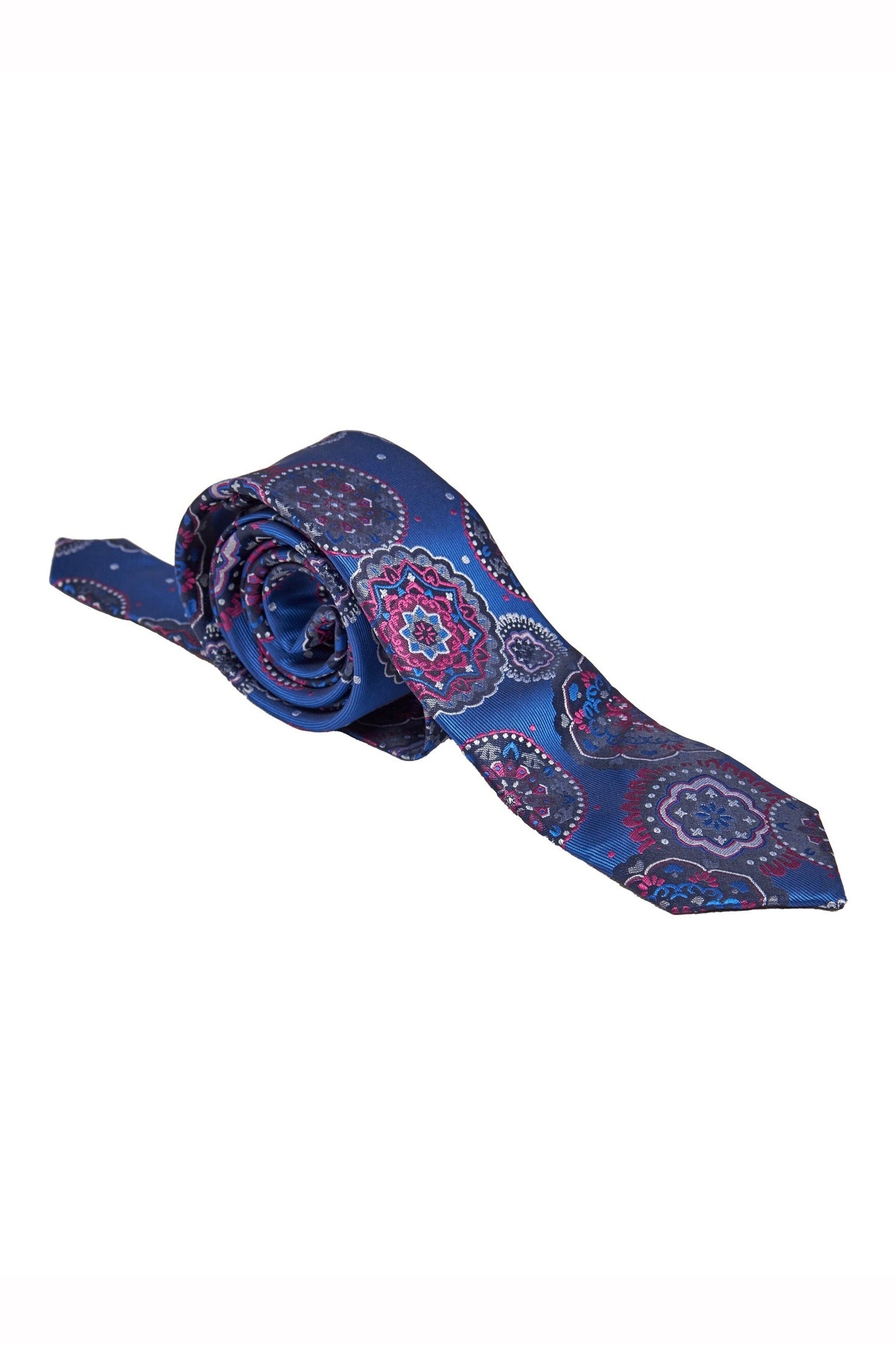 BLUE FLORAL PAISLEY NECK TIE SET