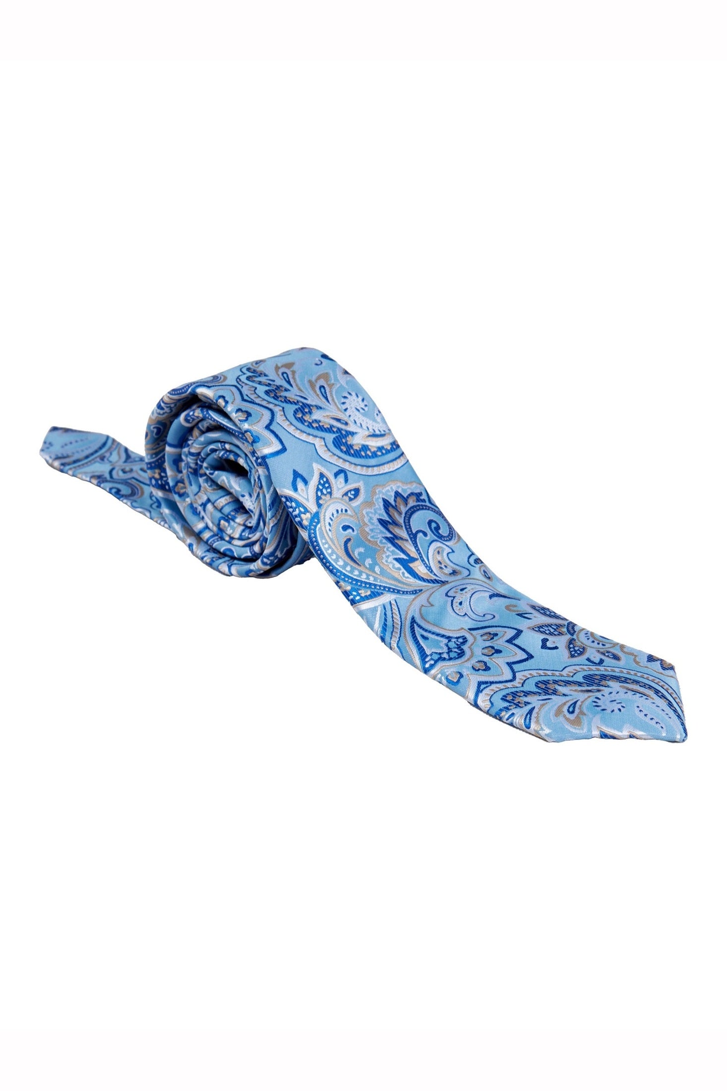 FROZEN BLUE FLORAL PAISLEY NECK TIE SET