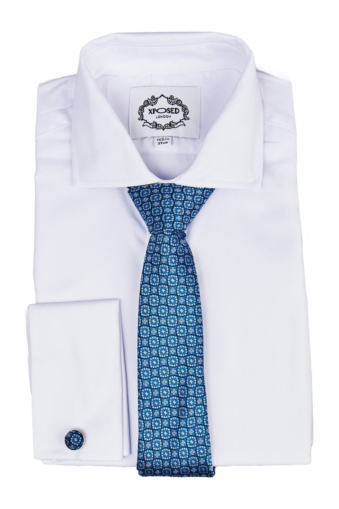 FROZEN BLUE MINI FLORAL NECK TIE SET