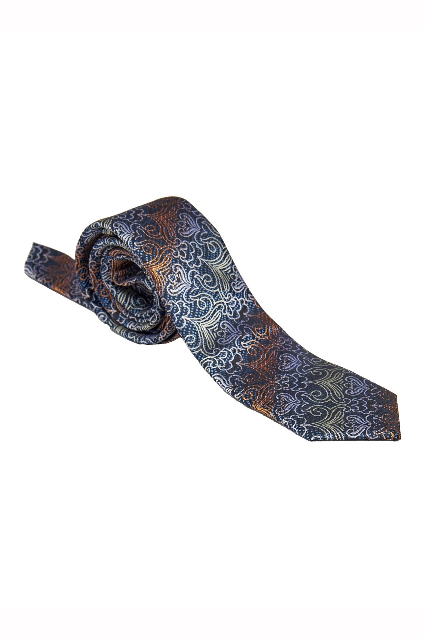TEAL BLUE FLORAL PAISLEY NECK TIE SET