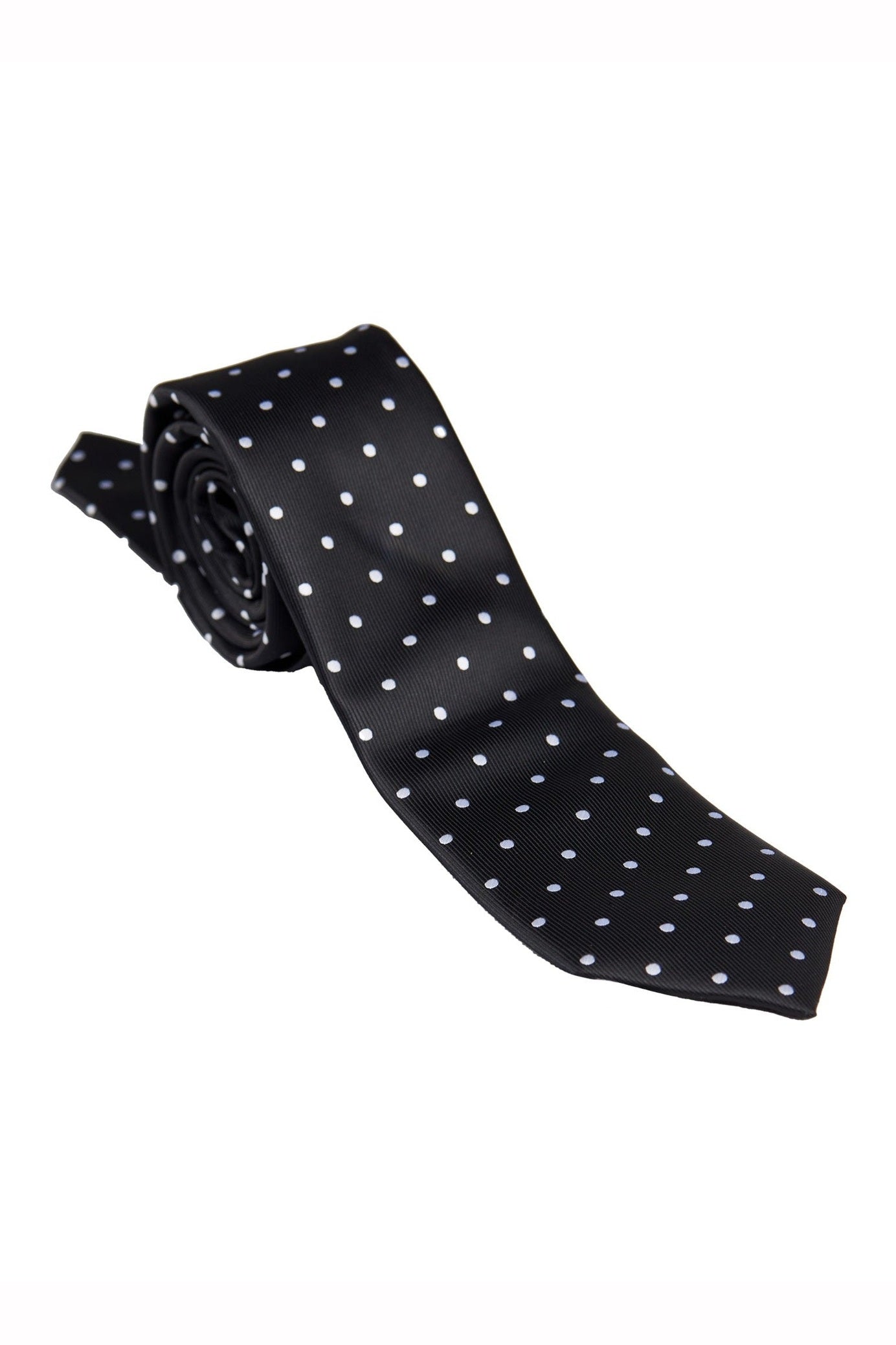 BLACK POLKA DOT NECK TIE SET