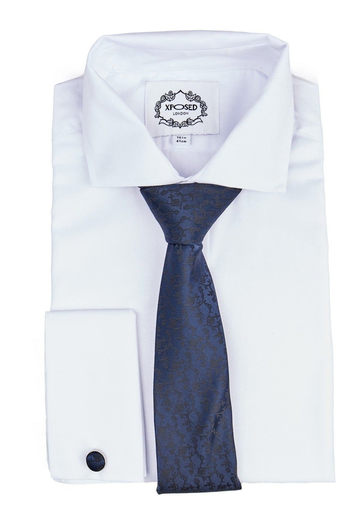 NAVY FLORAL PAISLEY NECK TIE SET