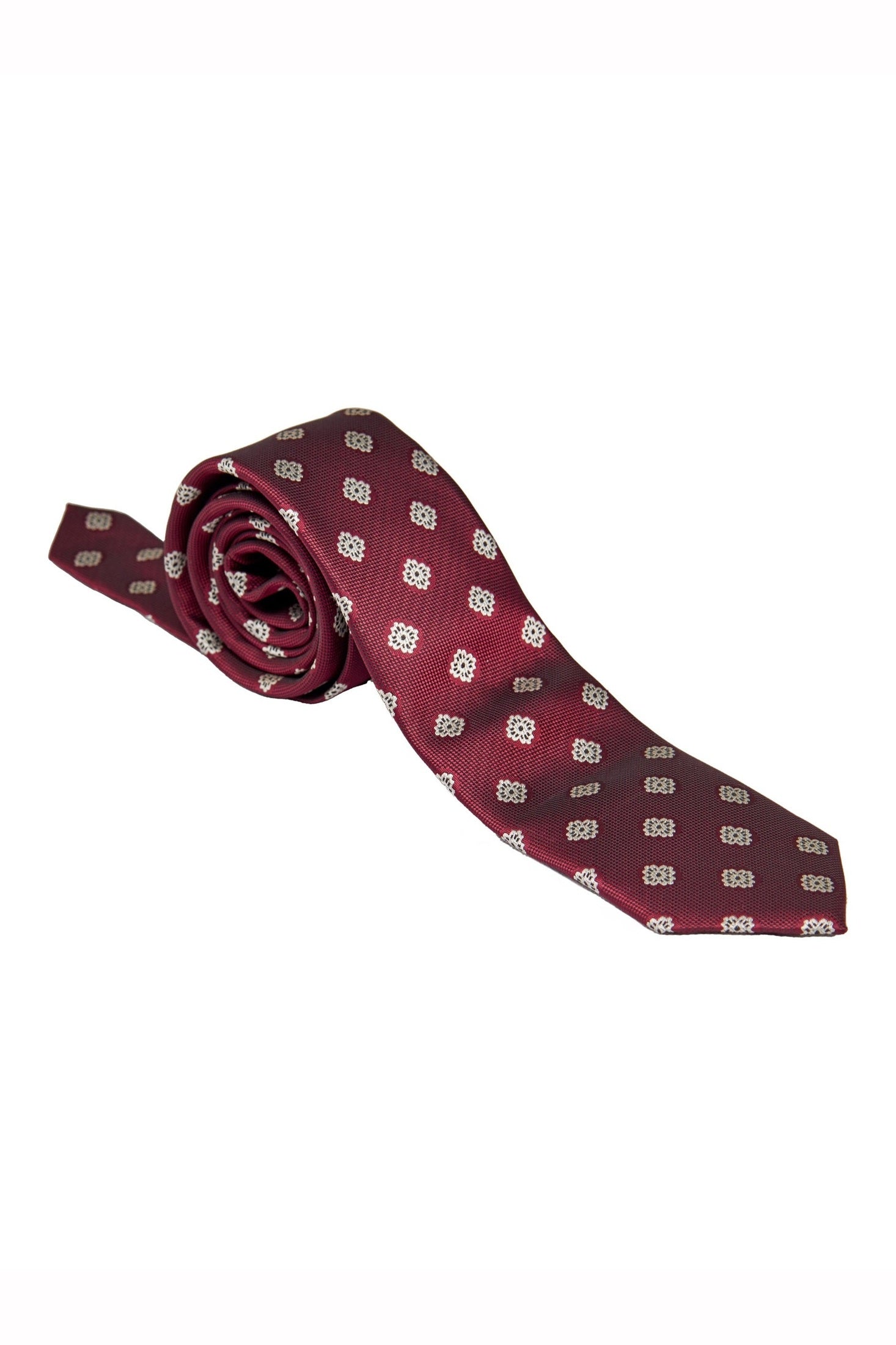 MAROON MINI FLORAL NECK TIE SET