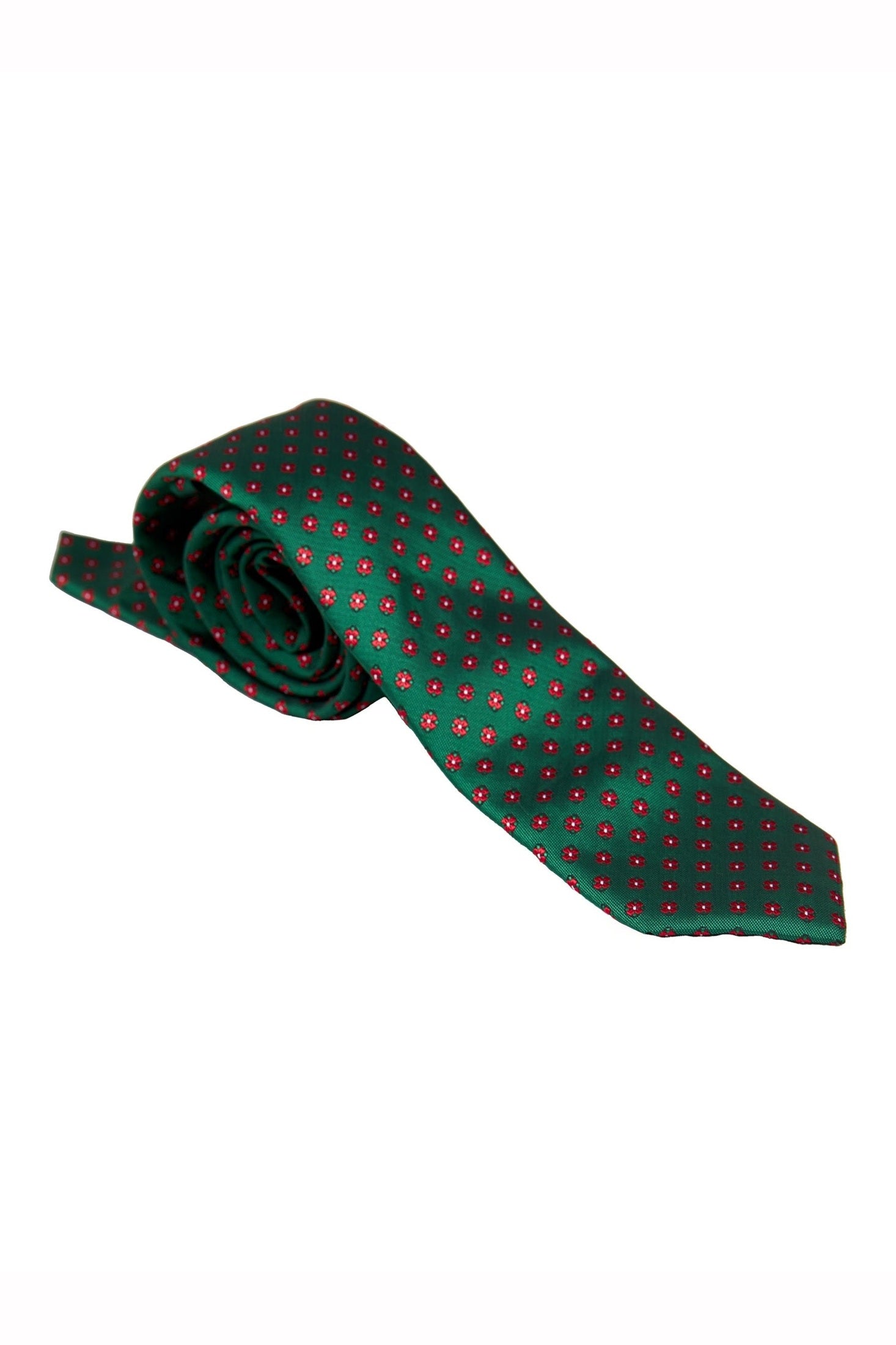 GREEN MINI FLORAL NECK TIE SET