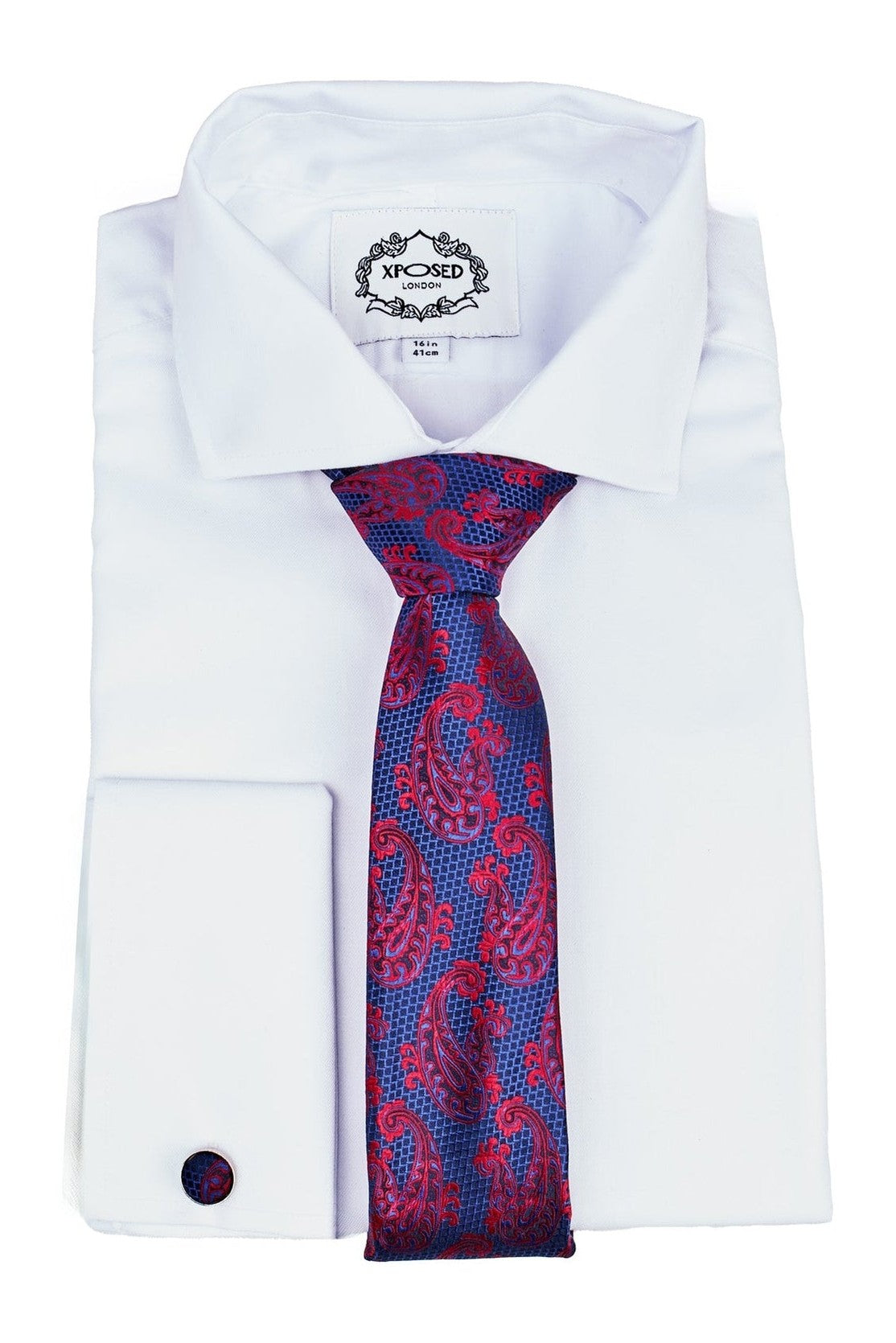 BLUE PAISLEY PRINT NECKTIE SET