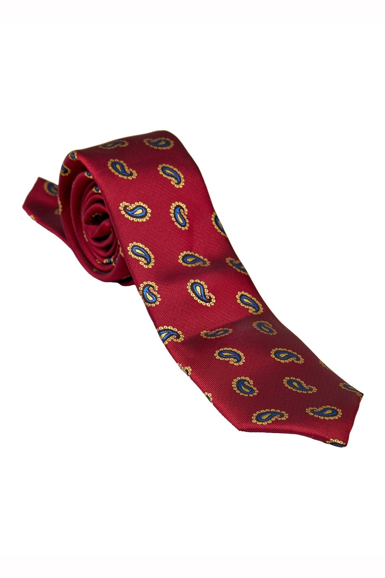 RED PAISLEY PRINT NECKTIE SET