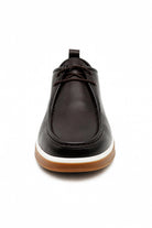 Men's Brown Faux Leather Apron Toe Moc-Toe Chukka Boots Sartorial Shoes