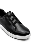 Men’s Black Faux Leather Slip-On Trainers Sartorial Shoes
