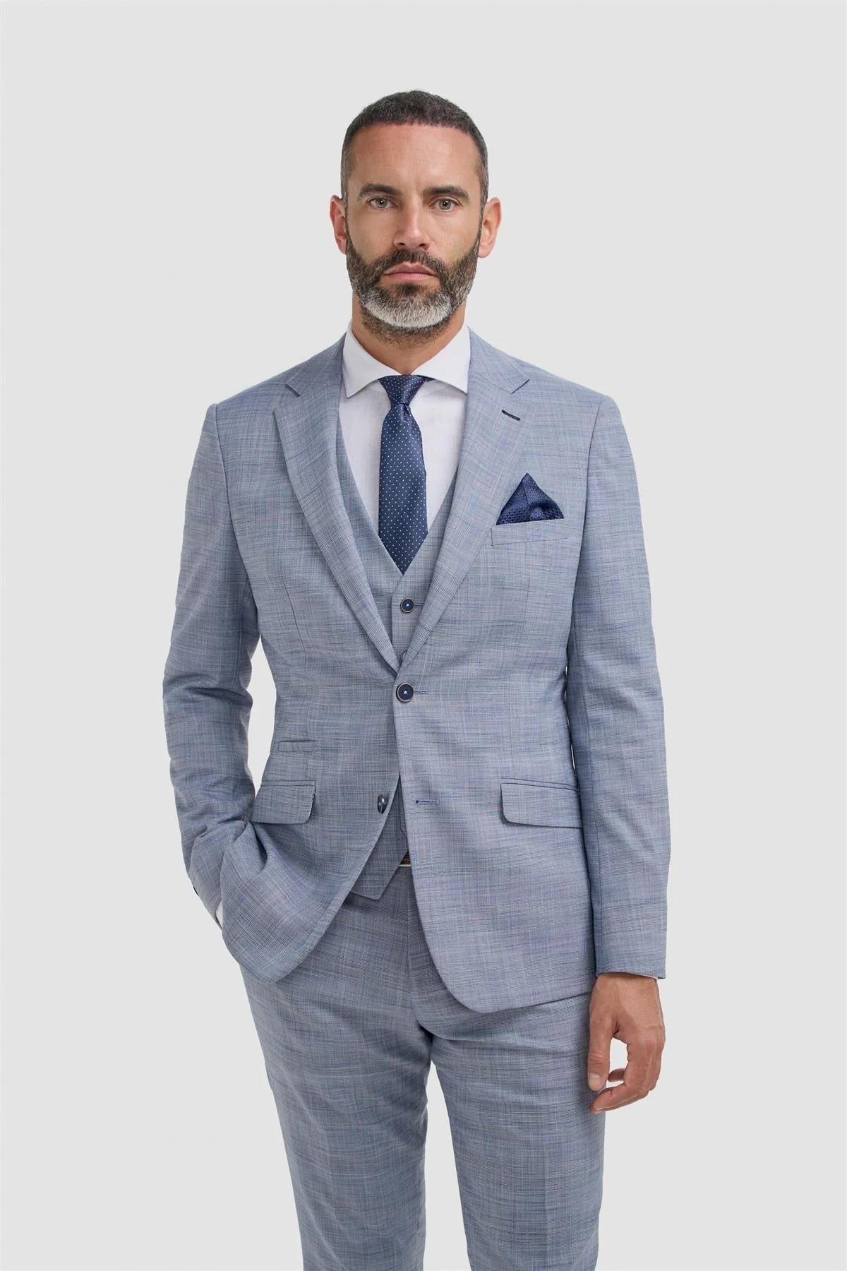 Cavani Camden Men’s Textured Blue Blazer CAVANI