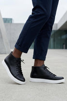 ASTER Men’s Black Leather Ankle Trainer Boots Sartorial Shoes