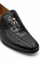Men’s Black Shiny Polished Print Leather Occasion Shoes Sartorial Shoes