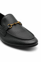 FAZIO Men’s Black Soft Grain Genuine Leather Snaffle Bit Loafers Sartorial Shoes