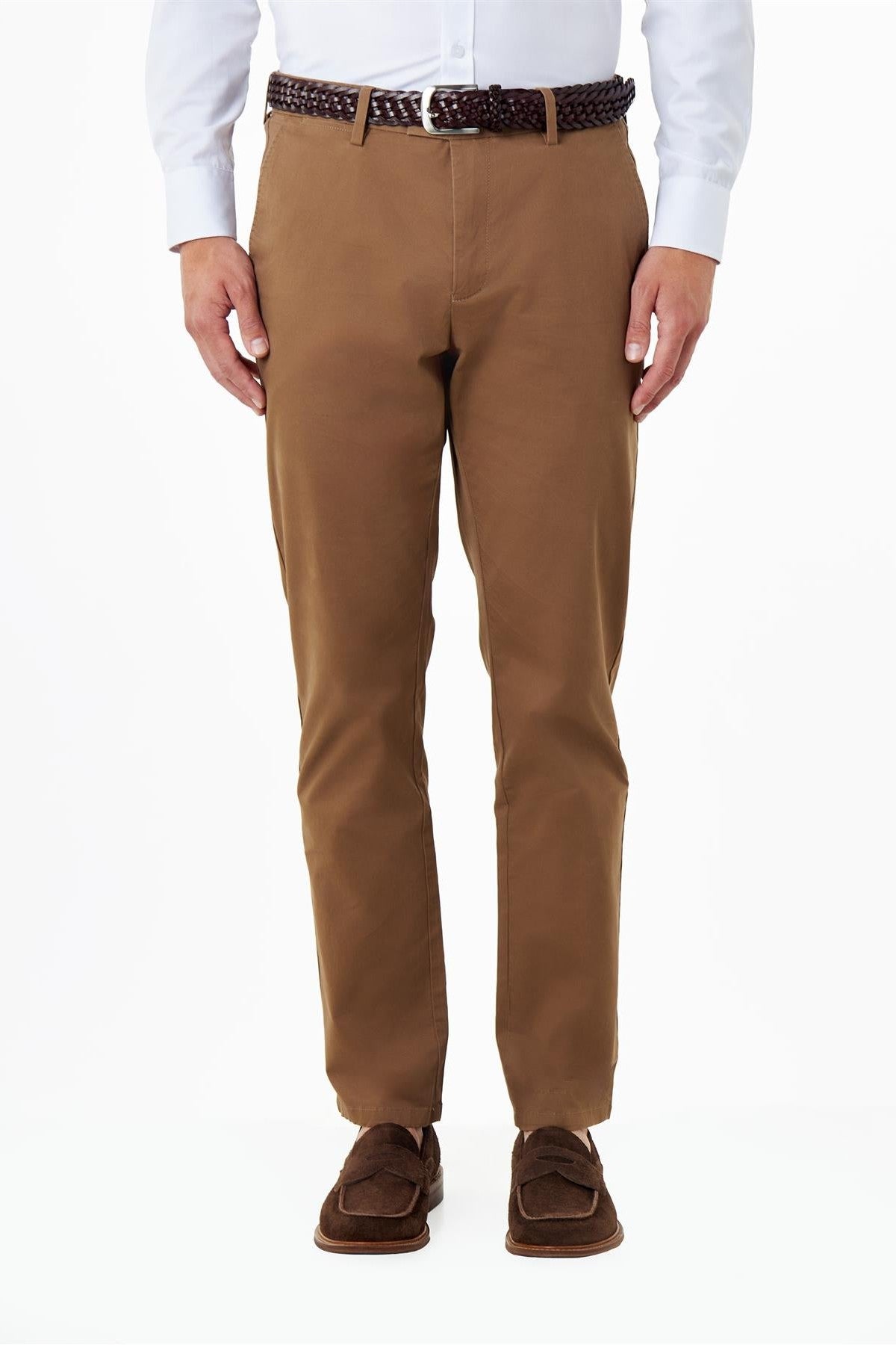 COTTON STRETCH CHINO BROWN