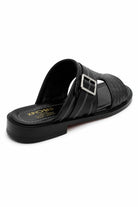 Men's Ade Black Handmade Real Leather Open-Toe Sandals Sartorial Shoes