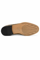 GINO Men’s Black Patterned Horsehair Leather Penny Loafers Sartorial Shoes