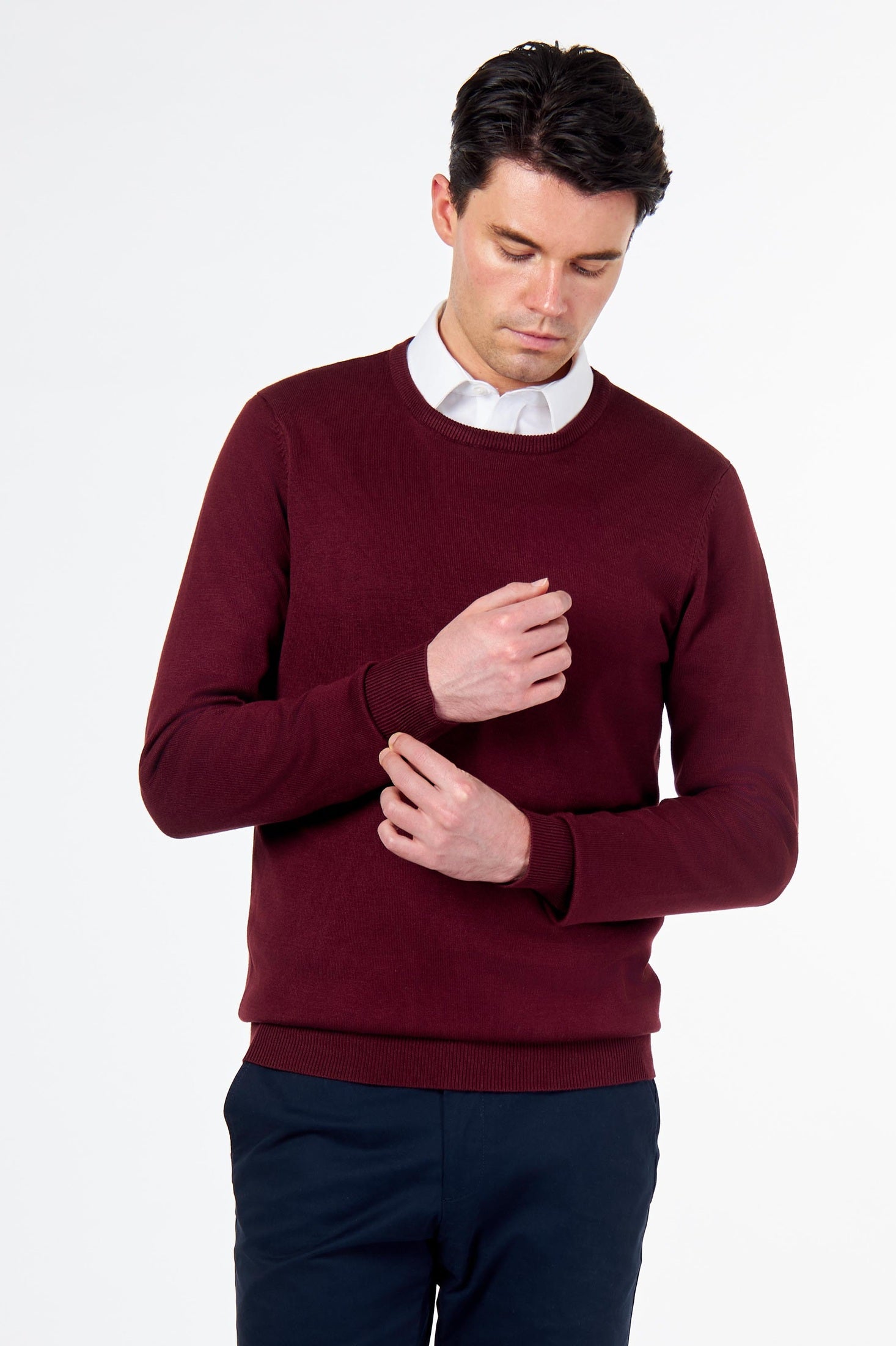 MEN’S PURE COTTON MAROON CREW NECK JUMPER