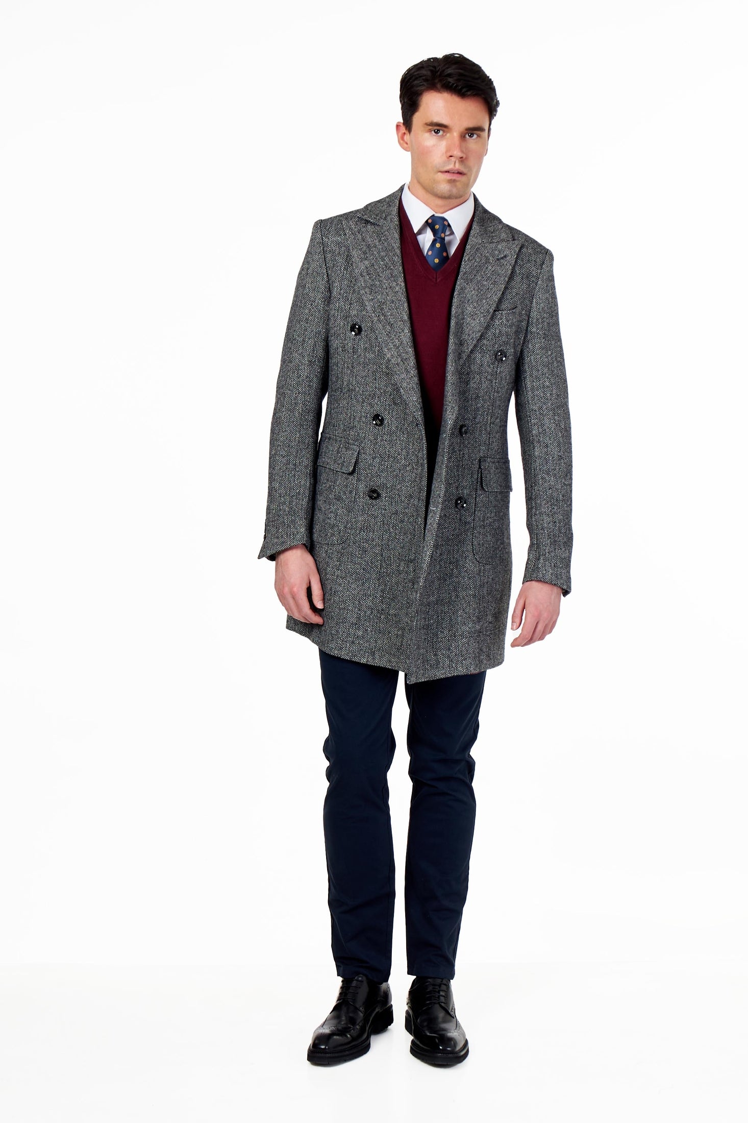 MEN’S COTTON V-NECK MAROON FINE KNIT LIGHTWEIGHT