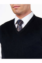 KNITTED COTTON BLACK SLEEVELESS JUMPER V-NECK VEST CAVANI